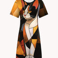 wholesale women's short-sleeved dresses, fashionable women's dresses for spring, summer, and autumn, new cross-border printed designs