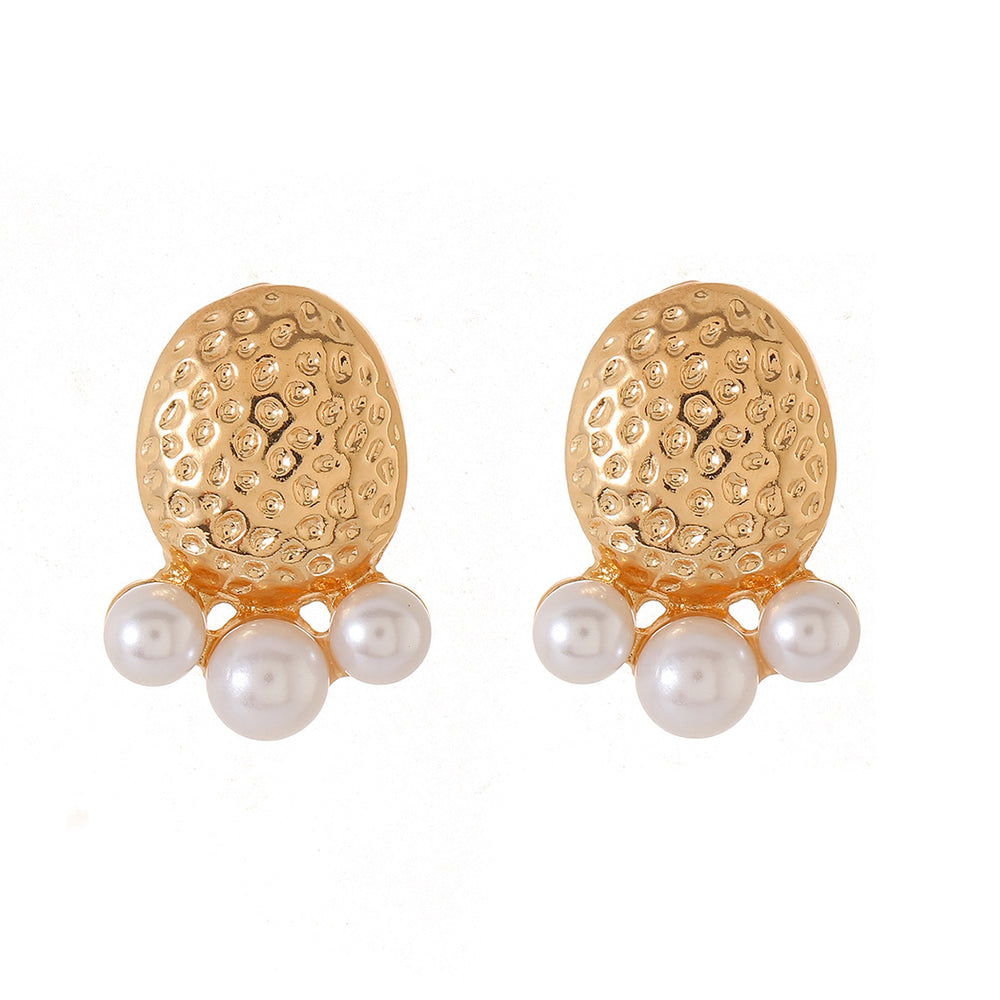 Wholesale pearl stud earrings for women - european and american fashion, statement earrings with a high-end feel, geometric irregular flower and heart earrings for women