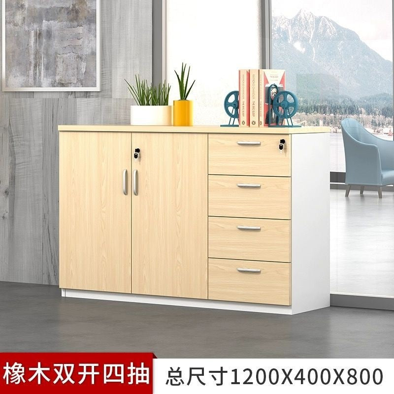 Office file cabinet partition cabinet wooden wall-mounted information cabinet table side tea cabinet with lock storage low cabinet storage cabinet