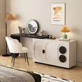 French retro solid wood vanity table with drawer cabinet - modern minimalist master bedroom high-end black and white desk makeup vanity