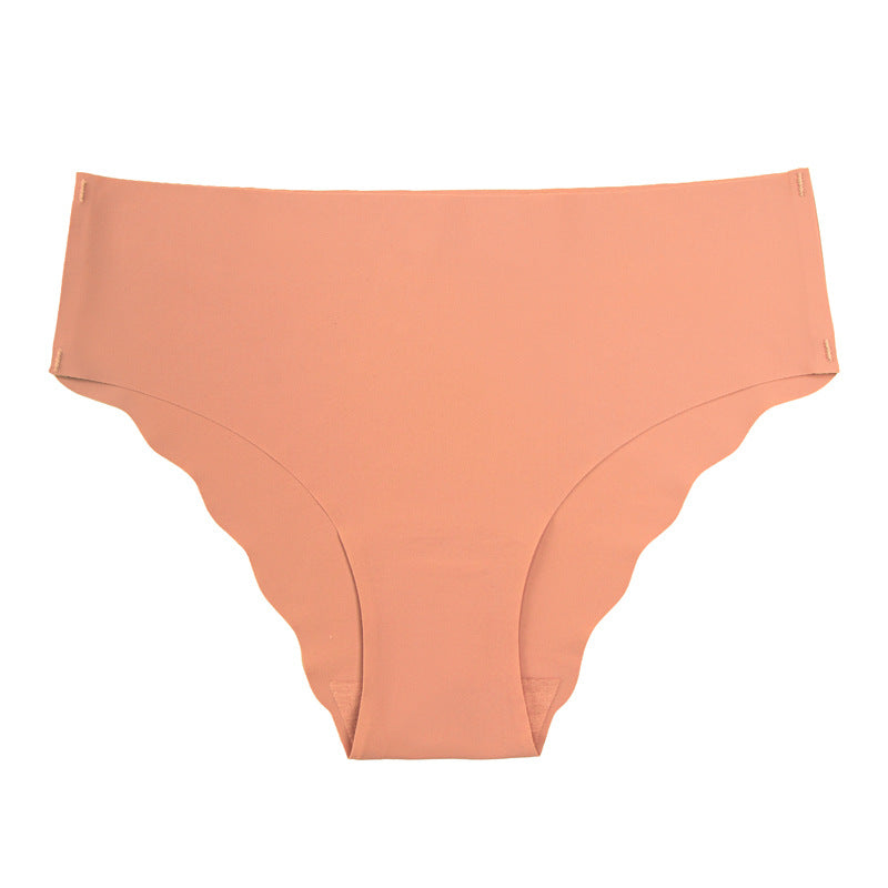 fashionplus size seamless wavy edge underwear for women soft breathable cotton ladies ice silk briefs wholesale
