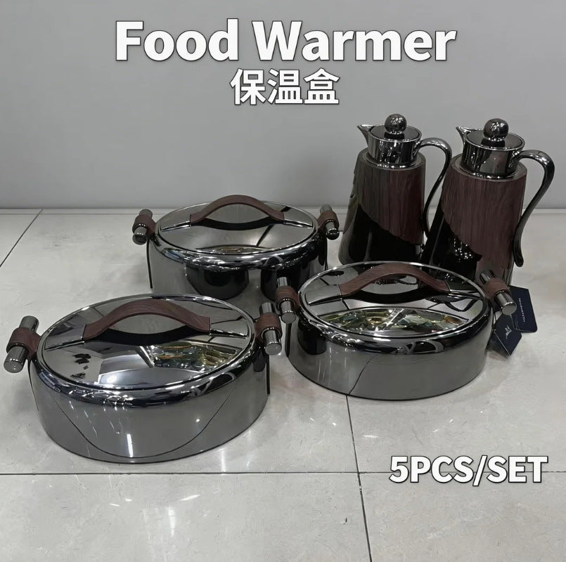 hot-selling food warmer insulated lunch box with pot suit 5pcs set insulated tableware insulated box