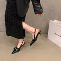 Niche style high heels red toe cap sandals fairy shoes 2024new arrival spring summer black french pointed toe flats