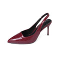 2025new arrivalfashion patent leather stiletto flats pointed toe shallow back lift single strap high heel flats