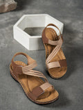 Amazon  summer new plus size cross-border sandals women's roman style comfortable velcro outdoor sandals wholesale