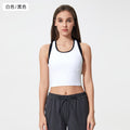 Contrast color racerback yoga tank top - women's shockproof, anti-sag, high-impact, push-up sleeveless sports fitness top d25055