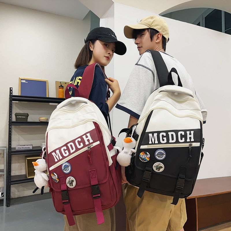 New large-capacity schoolbag female middle and high school students fashion trend backpack computer bag strong and durable backpack