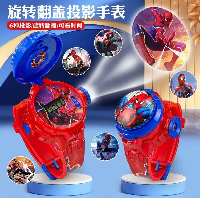 Kids' cartoon multifunctional watch - 360° rotating flip digital watch - children's gift projector watch