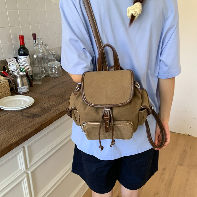 Cross-border denim backpack female large-capacity leisure student class schoolbag outdoor mountaineering light travel backpack