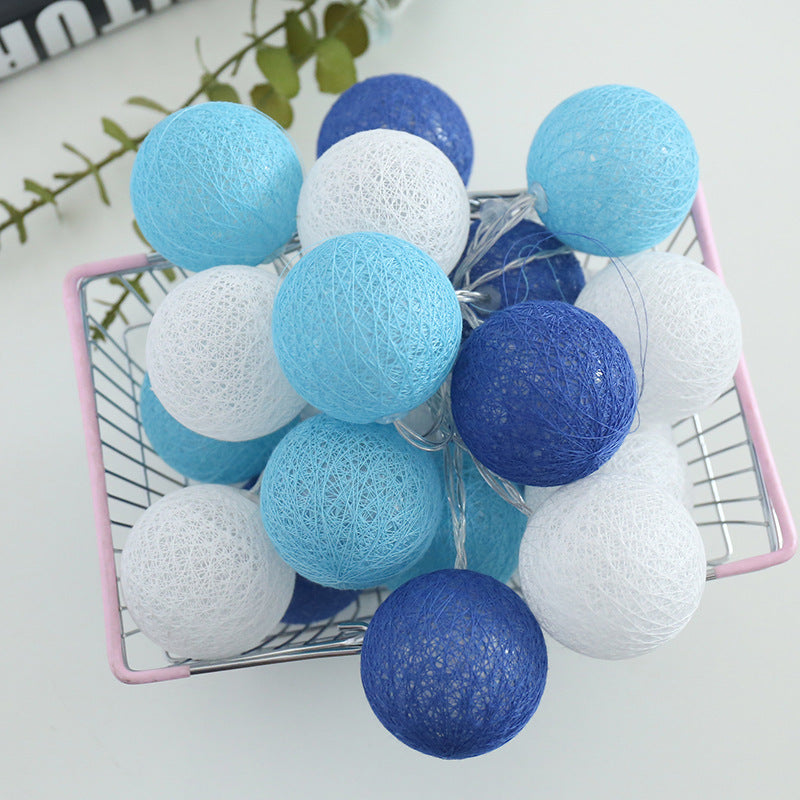 Cotton thread ball lamp Christmas decoration led small lantern string room bedroom wedding arrangement battery box lantern string