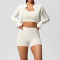 cloud-feeling yoga brushed bra sports outwearcasual pilates running fitness yoga clothes three-piece set