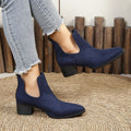Exportplus sizefall and winternew arrival pointed toe chelsea boots thick heel boots women's suede british style fashion boots
