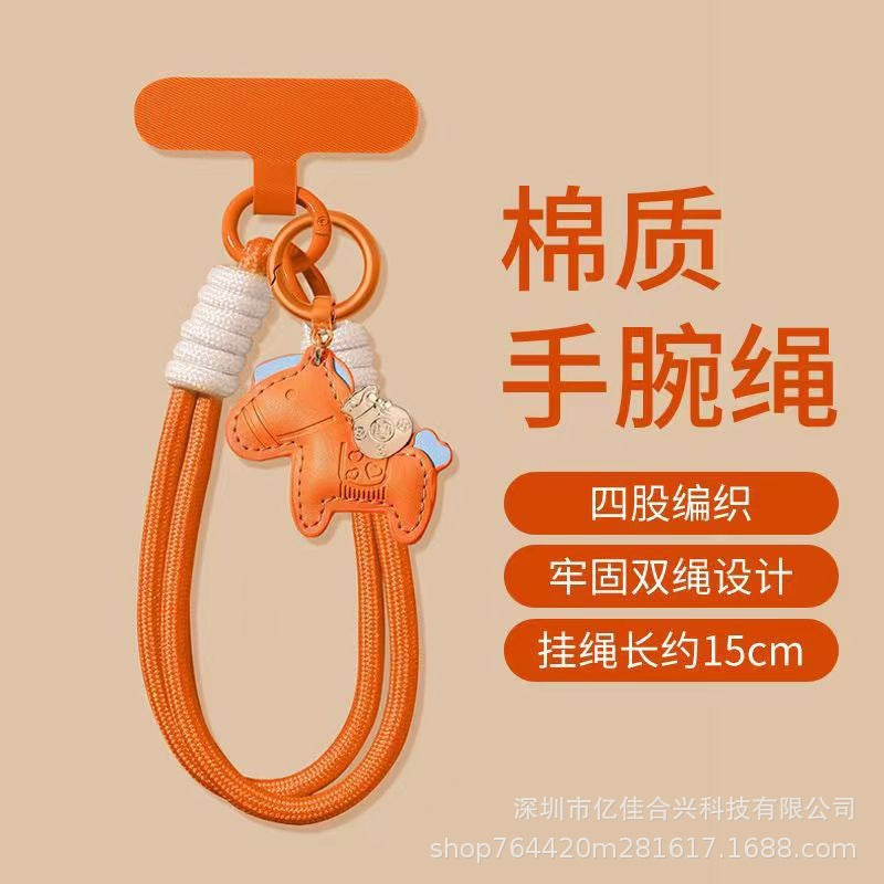 Horse year red mobile phone chain new arrival bracelet mobile phone lanyard woven strong wrist rope leather pony accessories pendant