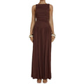 summer new women's fashion: european and american cross-border dress - elegant, slim-fit, solid color pleated maxi dress