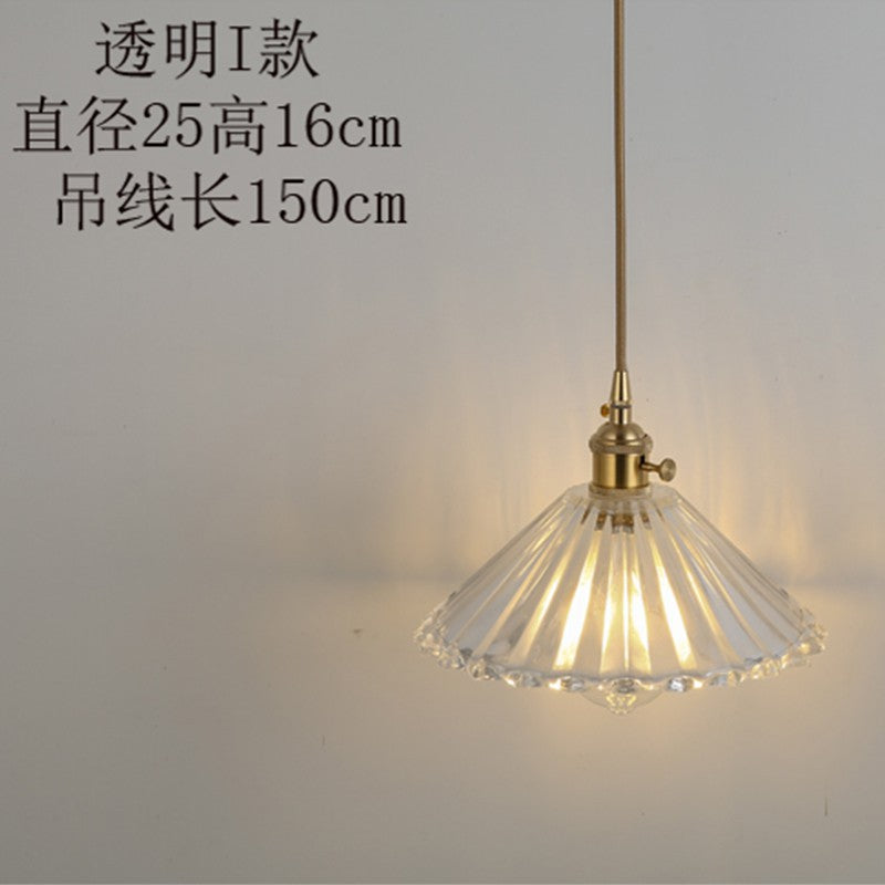 Bedside chandelier Nordic creative retro glass chandelier simple personality fashion bar restaurant bar lighting