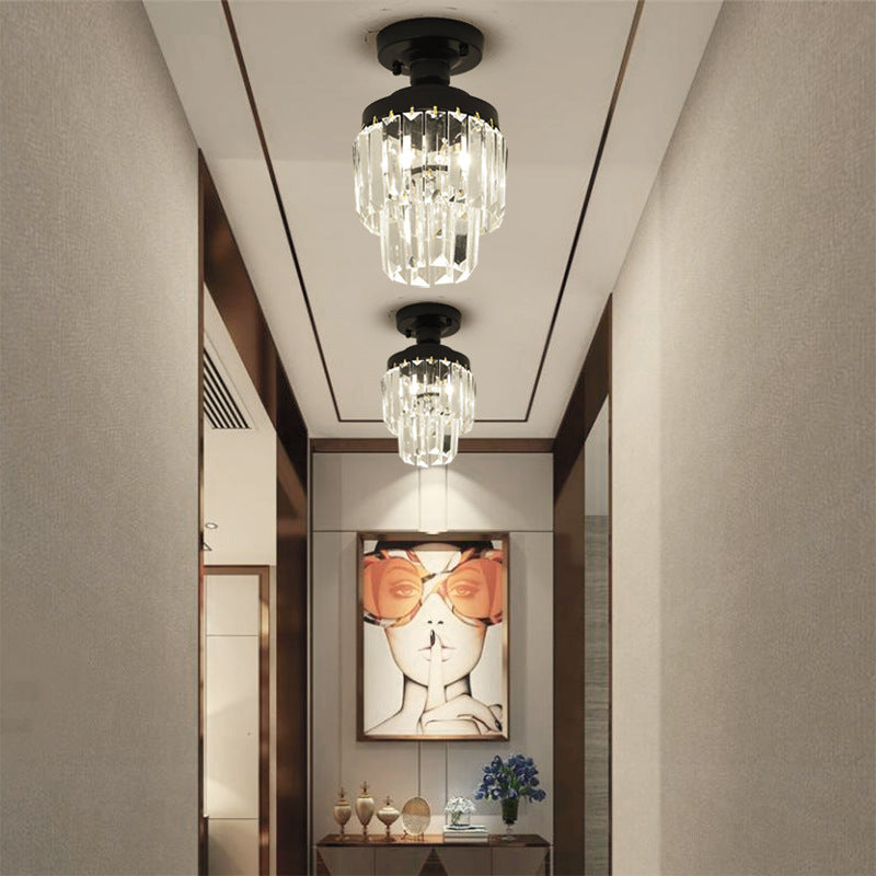 [Strict selection] American crystal small chandelier corridor decorative lighting entrance cloakroom ceiling modern LED light