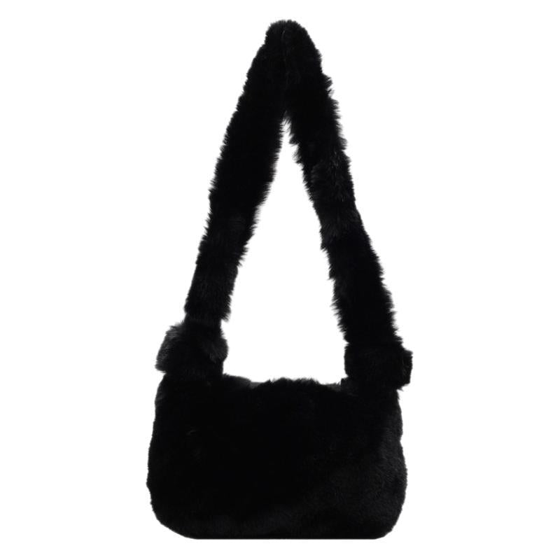 New fashion trend women's plush messenger bag cute portable shoulder bag can hold mobile phones