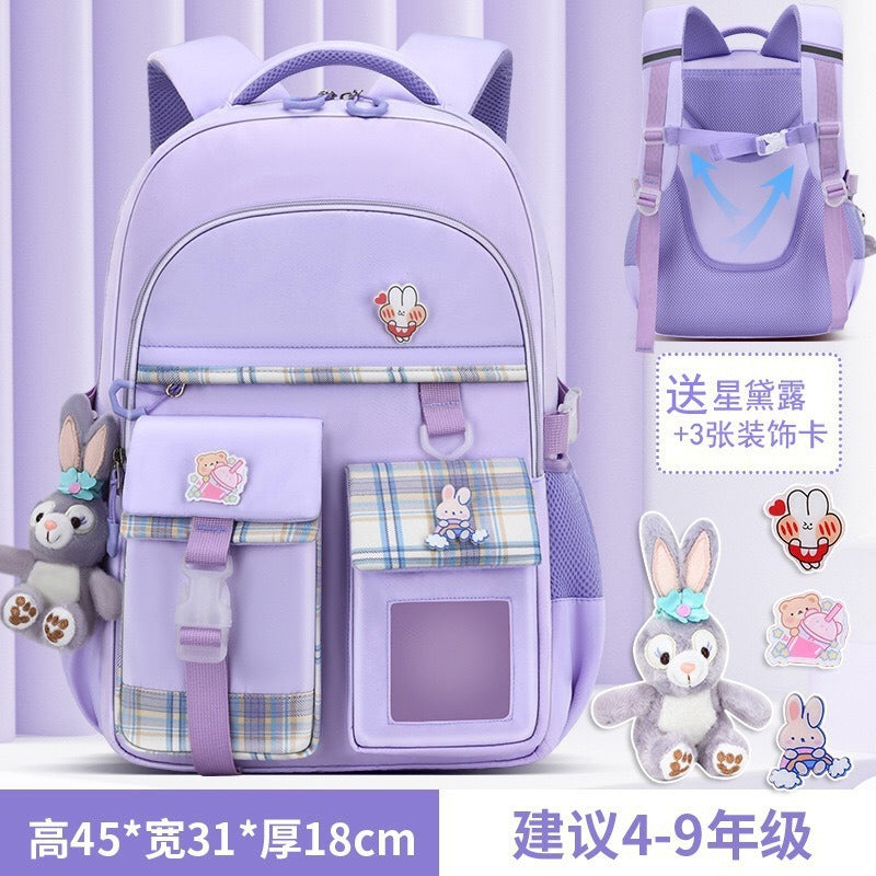 New lightweight school backpack for elementary school students - perfect for girls in grades 1-6. designed for children's spinal protection and reduced burden