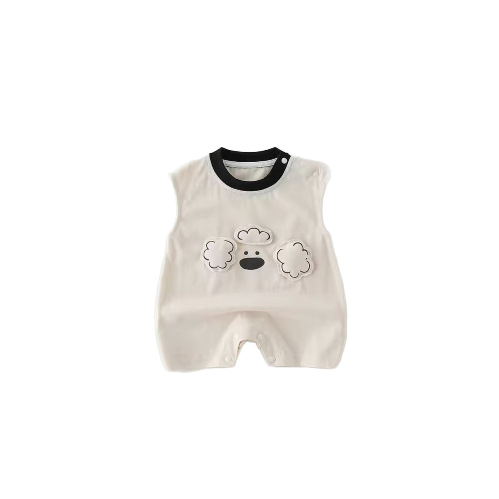 Summer lightweight newborn baby clothes sleeveless tank top romper cartoon crawling suit outerwear super cute puppy romper summer