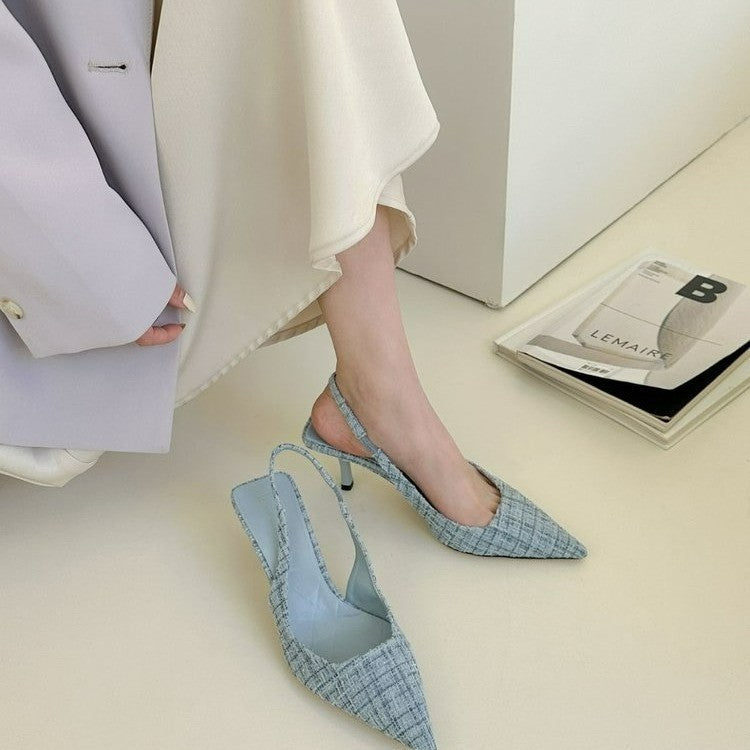 Xiaoxiangfeng pointed toe sandals for women 2024 new arrivalsummerfashioneasiest for matchflatsfashionfrenchelegant high heels