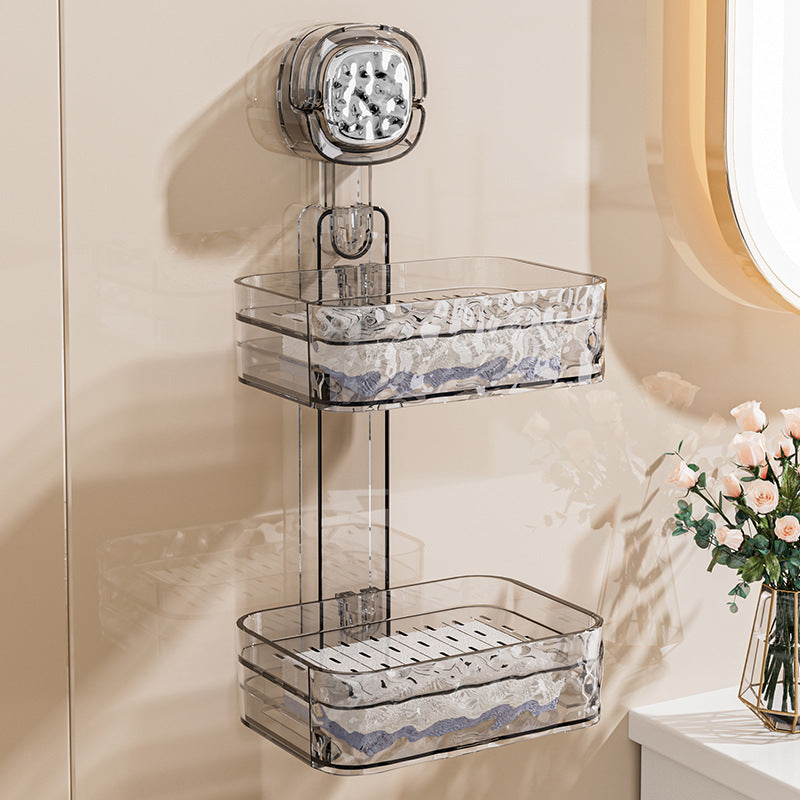 Suction cup soap dish wall-mounted for home punch-free soap dish bathroom wall drain storage rack soap rack
