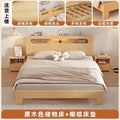 Solid wood bed 1.5m for home 1.8m scandinavian double bed small apartment 1.2m rental room single bed frame bedroom