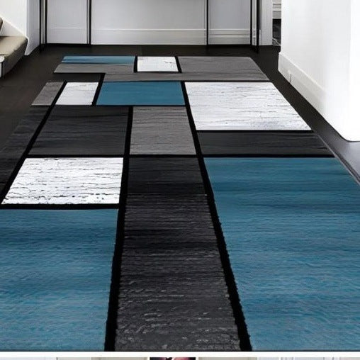 Minimalist modern 3d printed non-slip hallway carpet, hotel, mall, lobby, aisle floor mat roll, home use