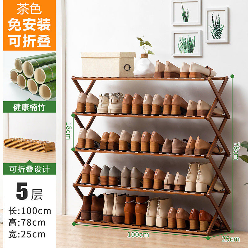Simple shoe rack, shoe cabinet, wooden dormitory, covering a small area, multi-layer dust-proof entry door at the door, shoe rack, storage rack
