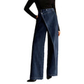 Fashionjeans women's diagonal buckle wrap wide-leg pants high waistdrapedloosestraight-leg denim pants work clothing women's clothing