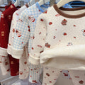 Autumn wintergirlthickened home wear suit baby heattech autumn clothes and long trousers trendy pajamas kids clothes children's clothing
