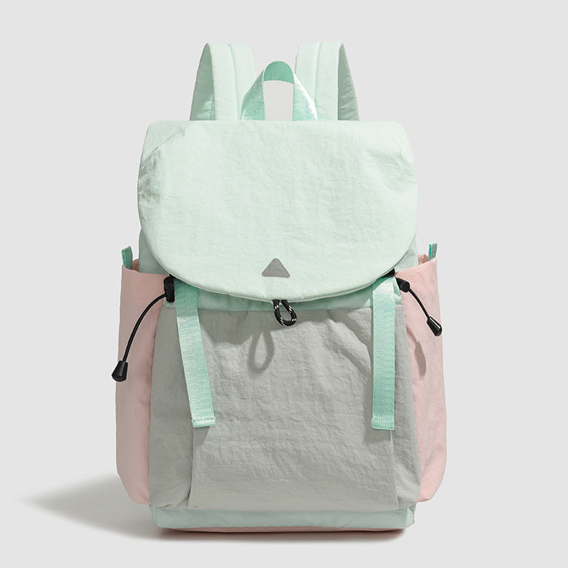 New fashion contrasting color Korean version backpack travel lightweight large capacity backpack trend junior high school college student schoolbag