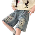 Girls' summer pants & shorts: lightweight denim shorts, wide-leg capris, mid-length shorts for girls, american graffiti style