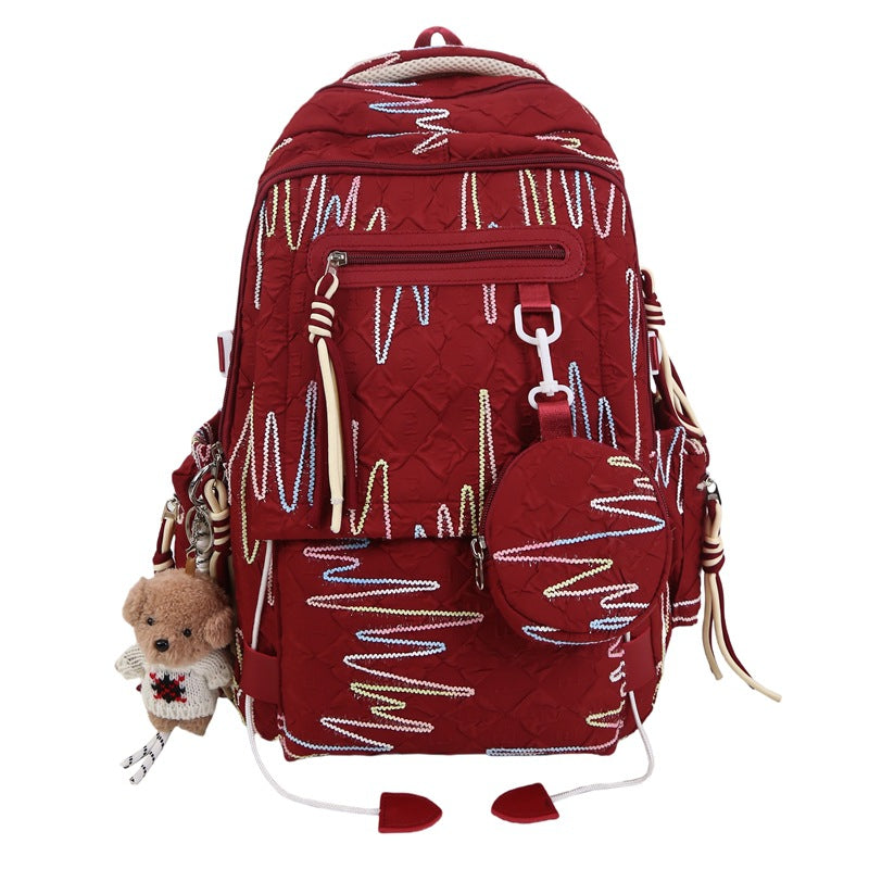 Cute girl backpack schoolbag female Korean version junior high school girls high school students large capacity high value lightweight backpack