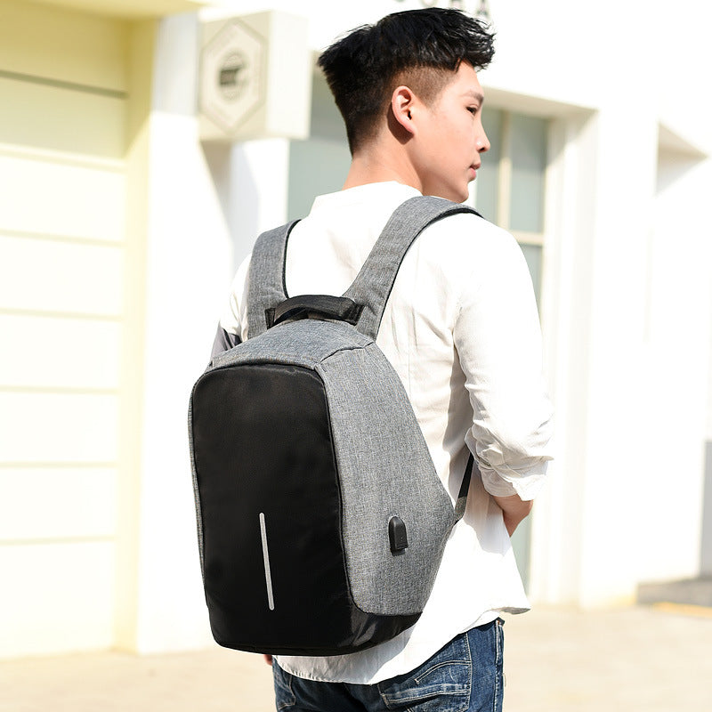 Cross-border business new computer bag male rechargeable junior high school student backpacking travel large capacity simple backpack