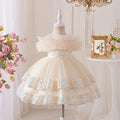 Girls' tulle princess dress - stylish bow detail, new cross-border design for baby girls, perfect for first birthday parties and kindergarten events