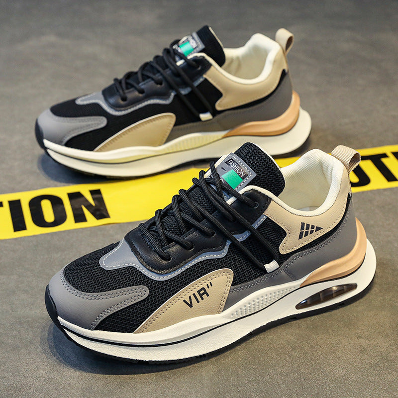 Men's winter breathable 2025 new mesh athletic casual running versatile height increasing trendy dad shoes - hot seller