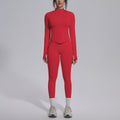 European and american seamless yoga set - slim fit zipper jacket & peach lift butt leggings - women's activewear workout outfit
