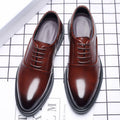New men's brogue leather shoes - business casual, british style, formal dress shoes, korean style, breathable wedding shoes for men