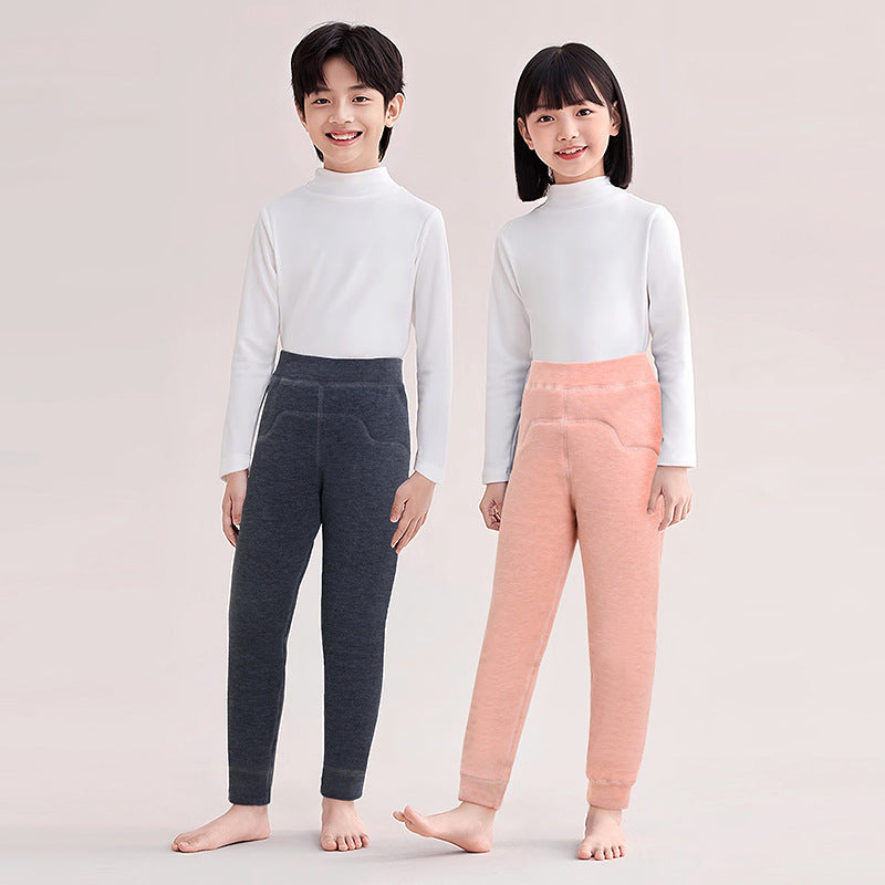 New arrivalheattechheattech flat waist elastic heattech pants plus size extra thick wool heattech pants winter northeast thickened pants