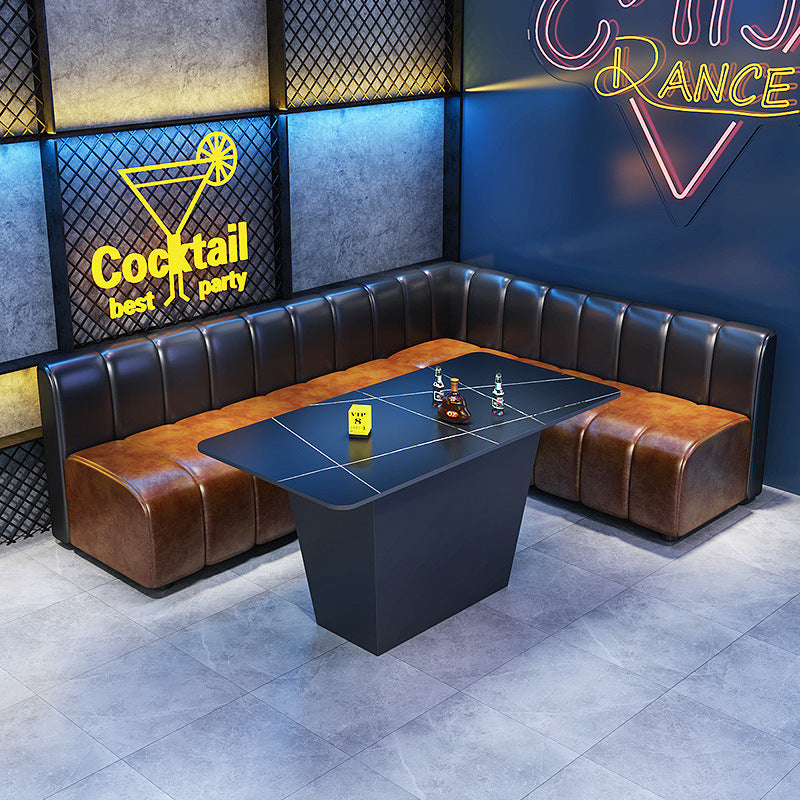 Modern simple bar, clear bar, music dining bar, cafe, tables and chairs, bistro, box, card seat, sofa U-L against the wall