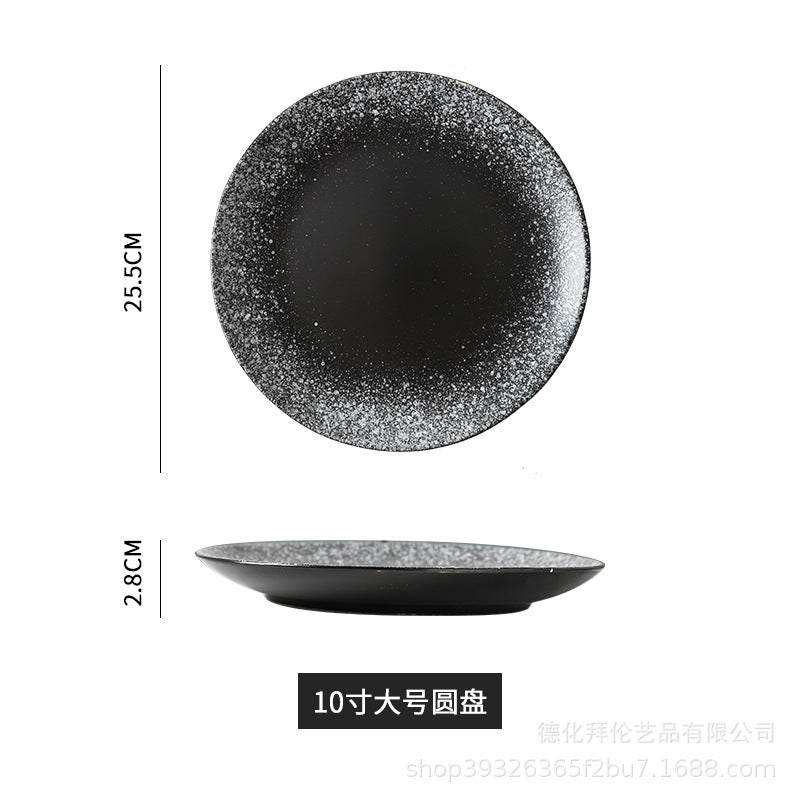 Japanese-style influencer dinner plates restaurant tableware commercial steak plates creative flat plates household dinner plates unique snack dishes