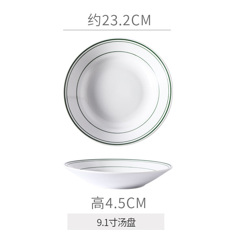 Minimalist pure white ceramic bowl, plate, and dish set - premium dinnerware for restaurants, hotels, and home use - ideal for desserts, steaks, and entrees