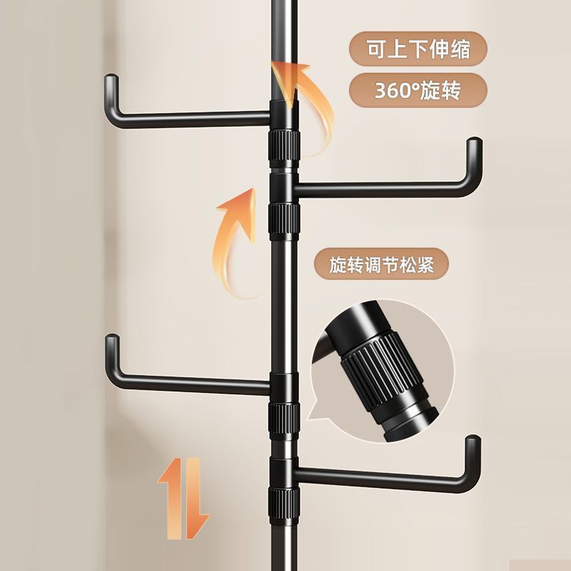 Tianlizi indoor punch-free retractable for home bedroom clothes hanger entrance floor-standing multi-functional clothes hanger