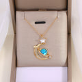 Planet pendant wholesale european and american cross-border jewelry fashion diamond-encrusted clavicle chain women's niche star moon alloy necklace