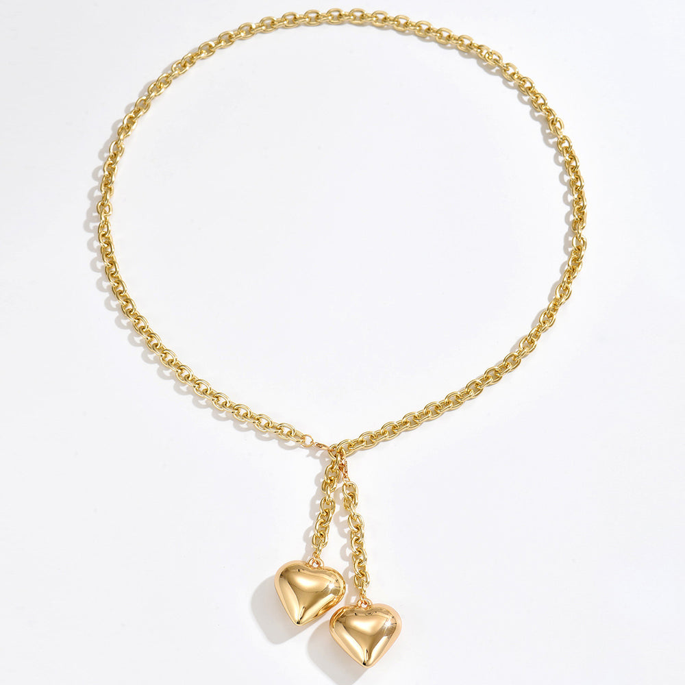 European and american cross-border jewelry: minimalist cross-border heart pendant waist chain - hip-hop punk style fashionable versatile body chain for women