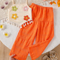 Girls' 3d floral tassel suspender ruched wide-leg pants two-piece set - summer kids' country chic casual outfit