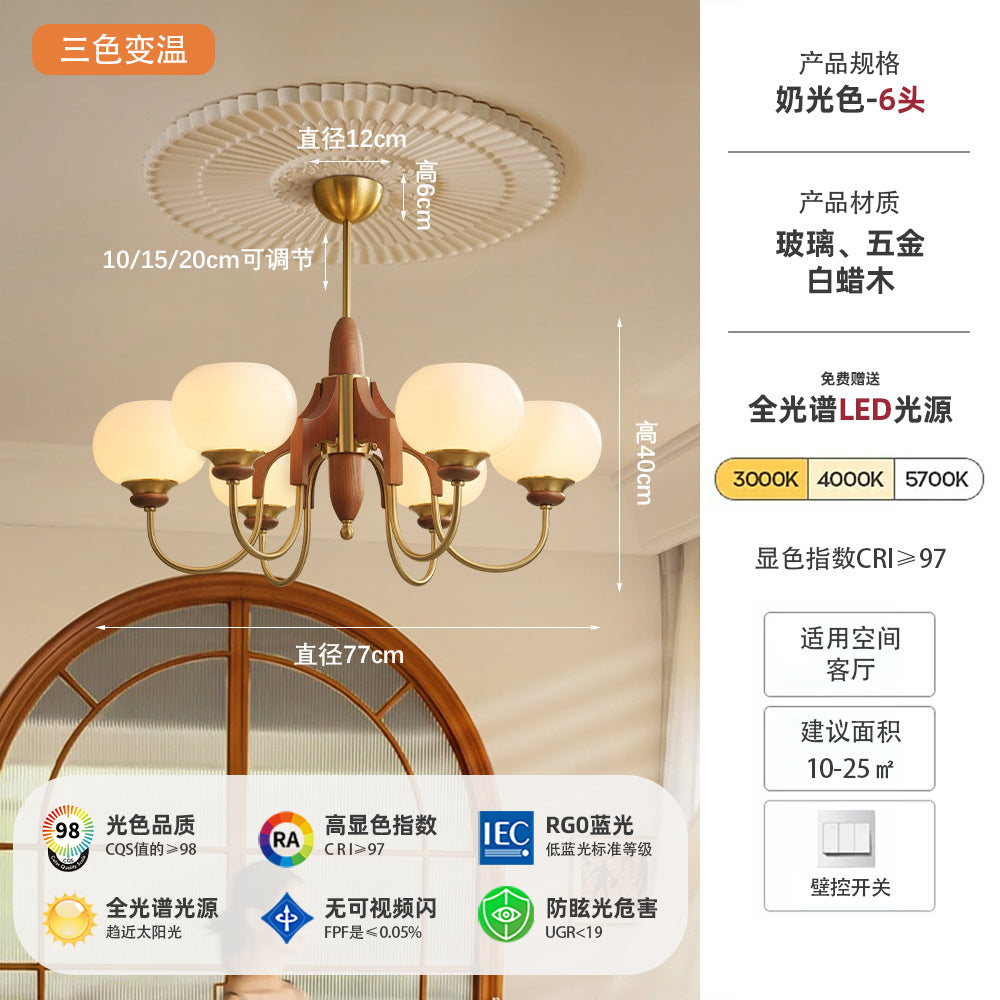 Medieval French retro chandelier bedroom living room main light new Chinese American simple study restaurant lighting wholesale