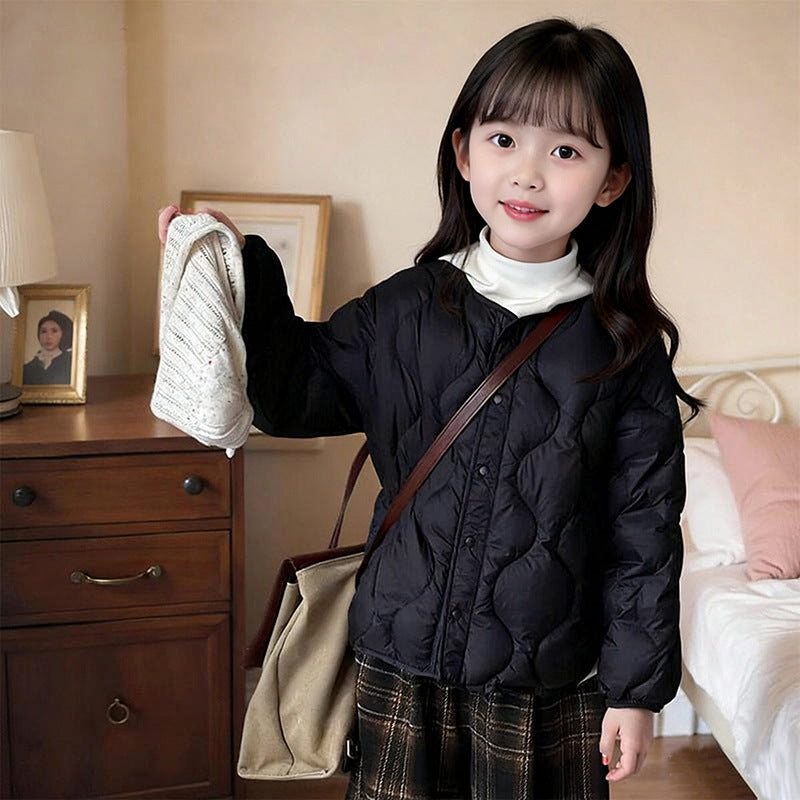 Girls' winter warmers: loose-fit, versatile, and cozy cotton-padded innerwear for girls - perfect for layering and keeping warm