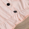 girls' summer woven cami top, off-the-shoulder, frosted button-down three-piece set with belt - toddler & little girl outfit - cross-border e-commerce
