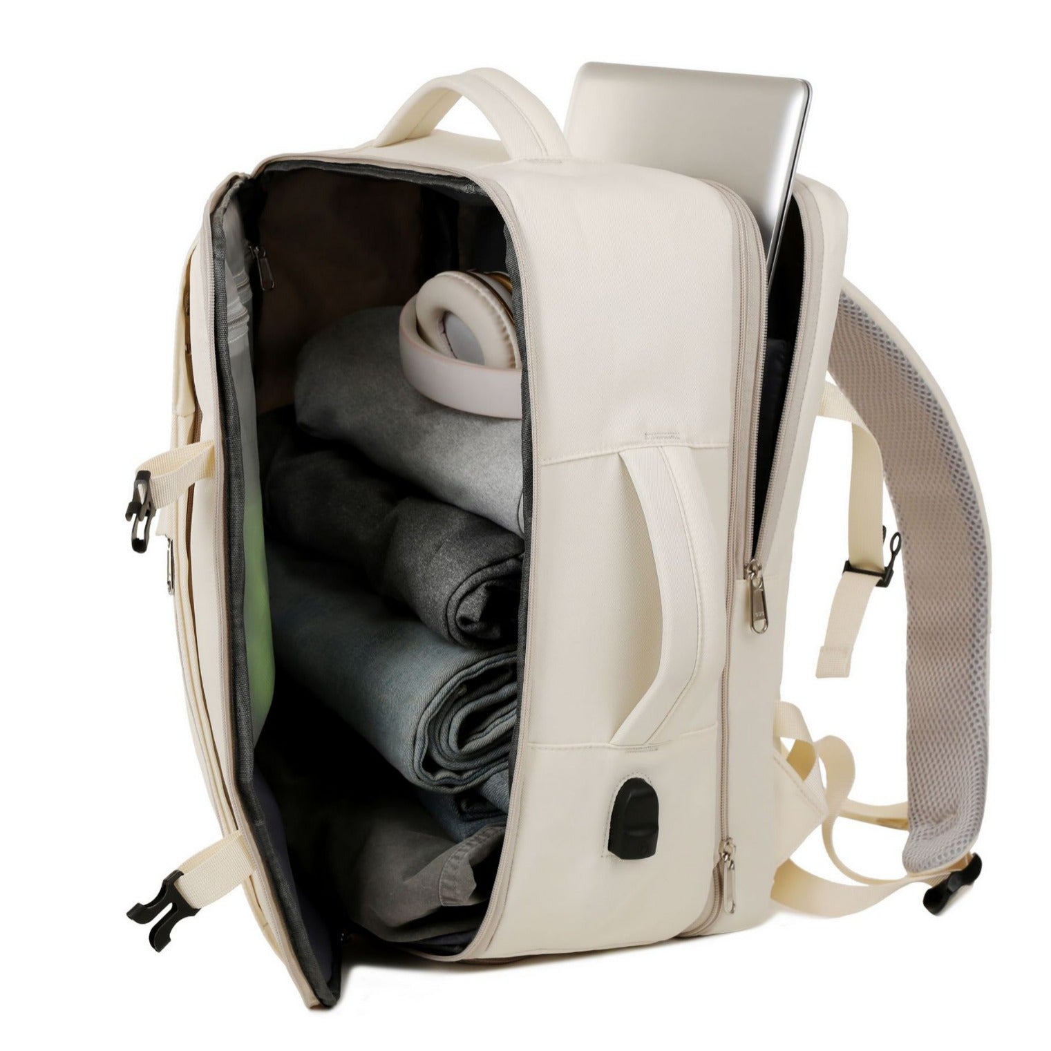 New travel backpack USB interface expandable large capacity multi-wet and dry separation function shoe compartment luggage backpack